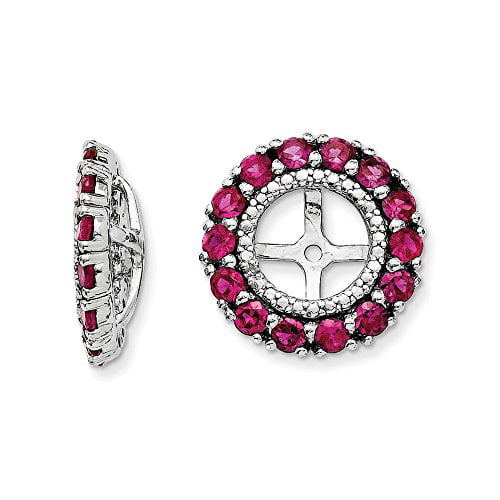 0.01 CTTW, I-J Color, I2 Clarity .925 Sterling Silver Genuine Diamond And Garnet Post Stud Earrings 